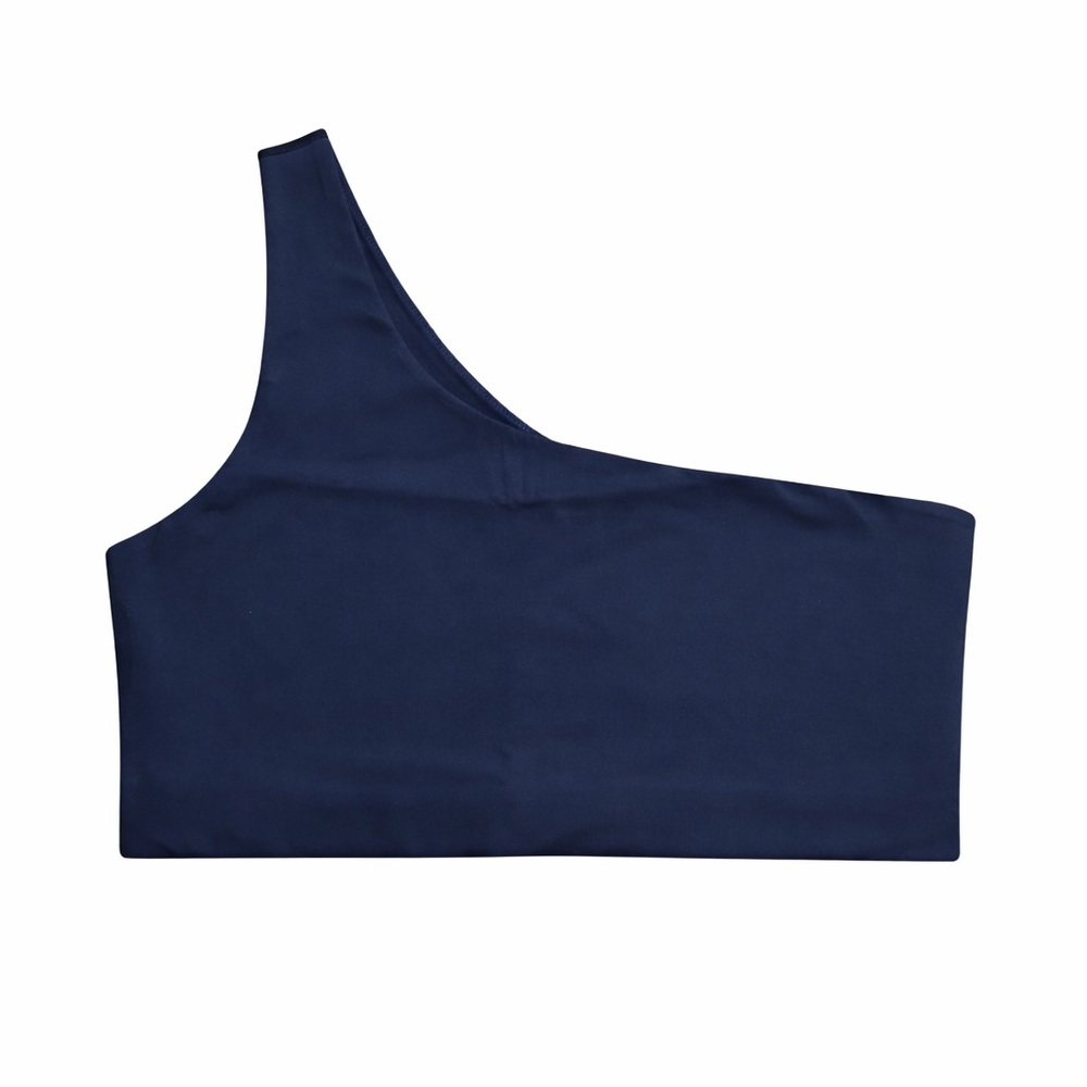 Girlfriend Collective One-Shoulder Bra Navy X-Large
